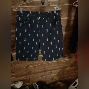 Jaclyn Smith’s Collection pineapple print navy blue shorts size 10